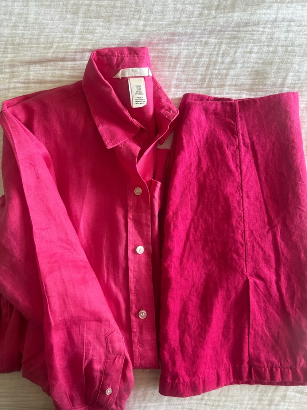 H&M Linen Button Down Skirt Set - XS/4